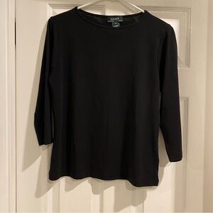 Ralph Lauren Black Mid Length Sleeve Top Medium